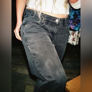 Motel Rocks Charcoal Wide-Leg Jeans